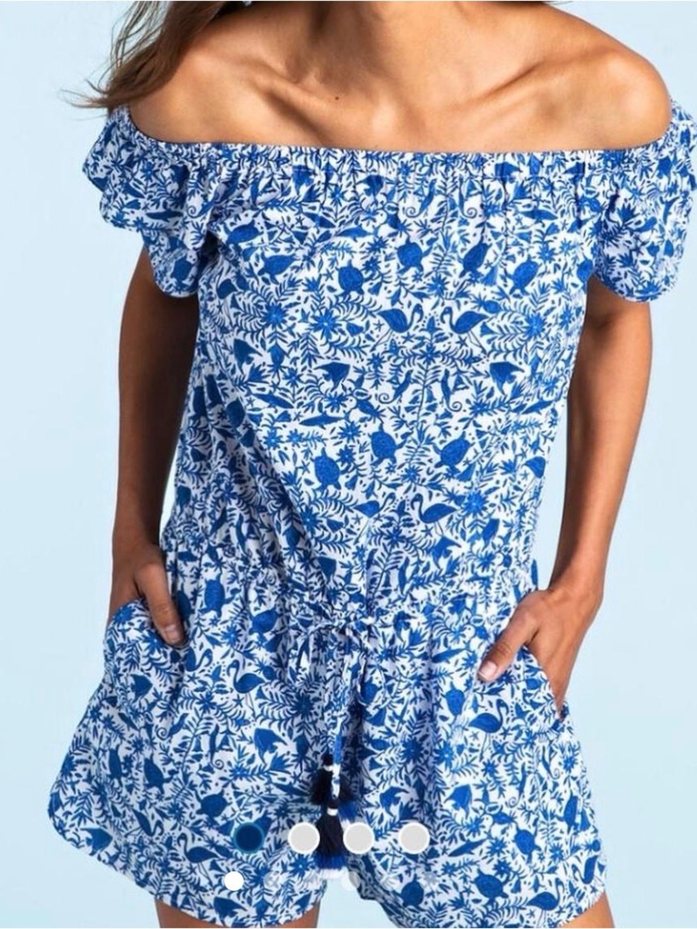 Vineyard Vines Women Small Blue White Romper